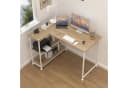 HOMALL Eckschreibtisch 100/120L Form mit Ablagefächern, 2-Tier DIY Lagerregalen, Computertisch, Schreibtisch, PC Tisch, Heimbüro Bild 4