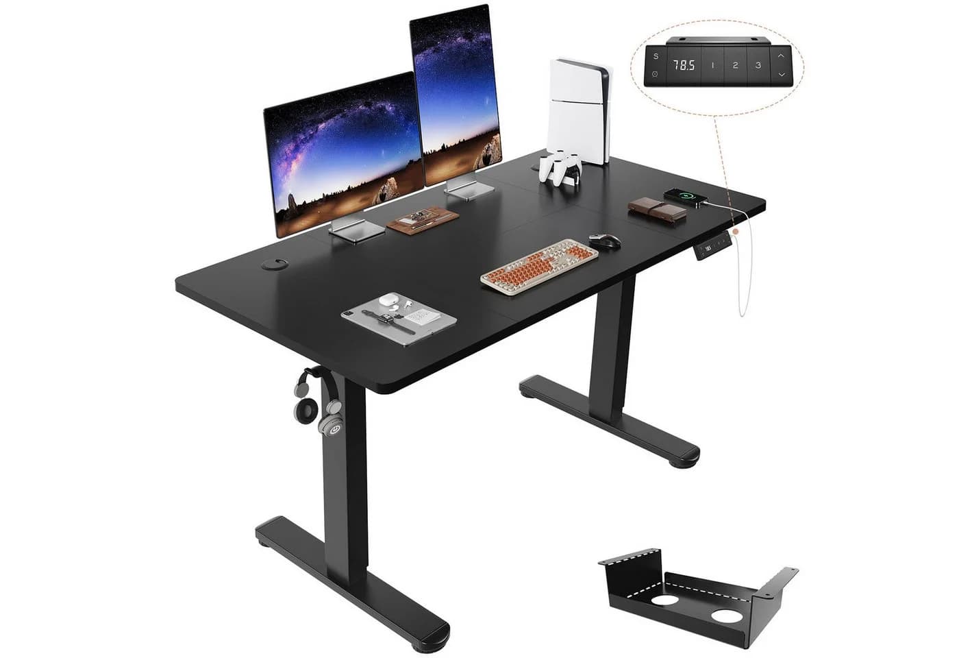 HOMALL Höhenverstellbarer Schreibtisch mit USB-Ladeanschluss - Bild 2