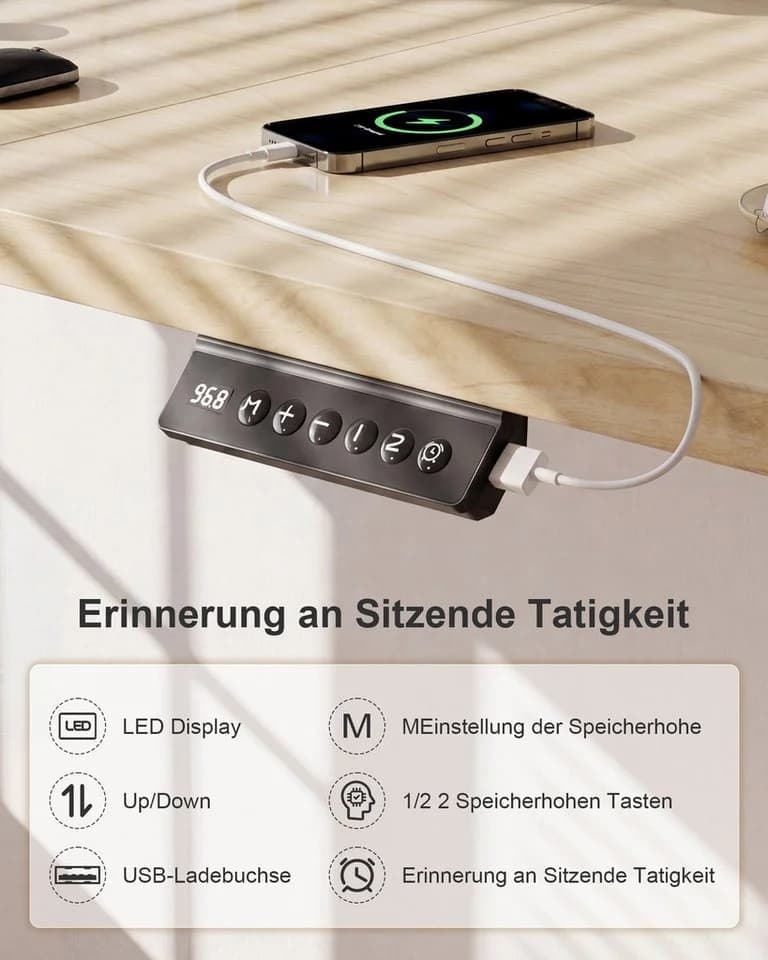 HOMALL Schreibtisch Höhenverstellbarer mit Gedächtnis und Sitzerinnerung - Bild 4