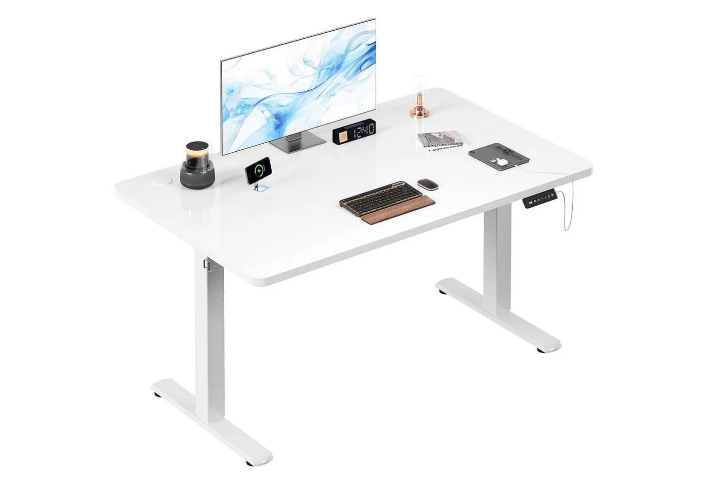 HOMALL Höhenverstellbarer Schreibtisch mit Gedächtnissteuerung, 140 x 70 cm - Bild 2