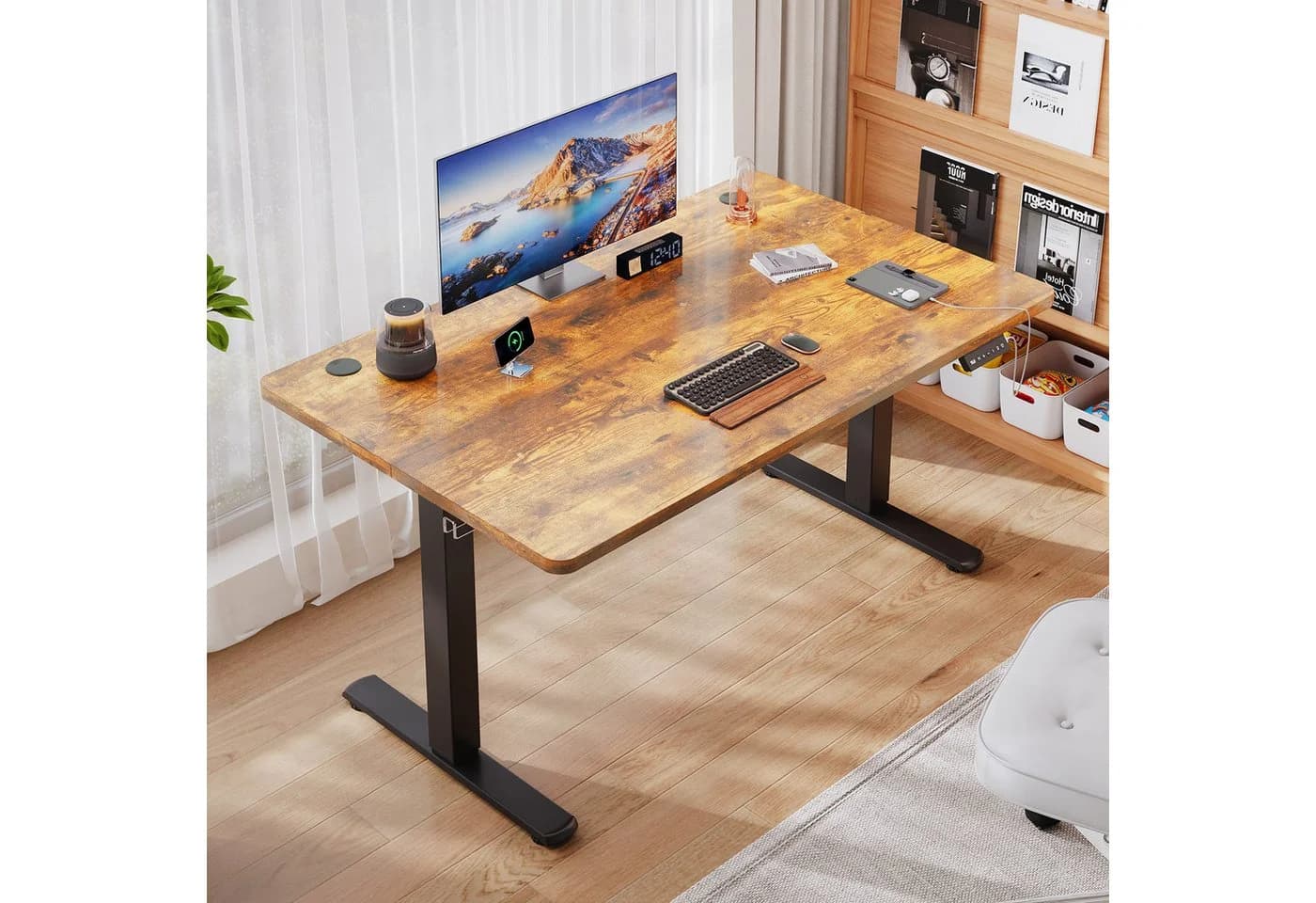 HOMALL Schreibtisch Höhenverstellbarer mit Gedächtnissteuerung, 110/120/140cm x 70cm