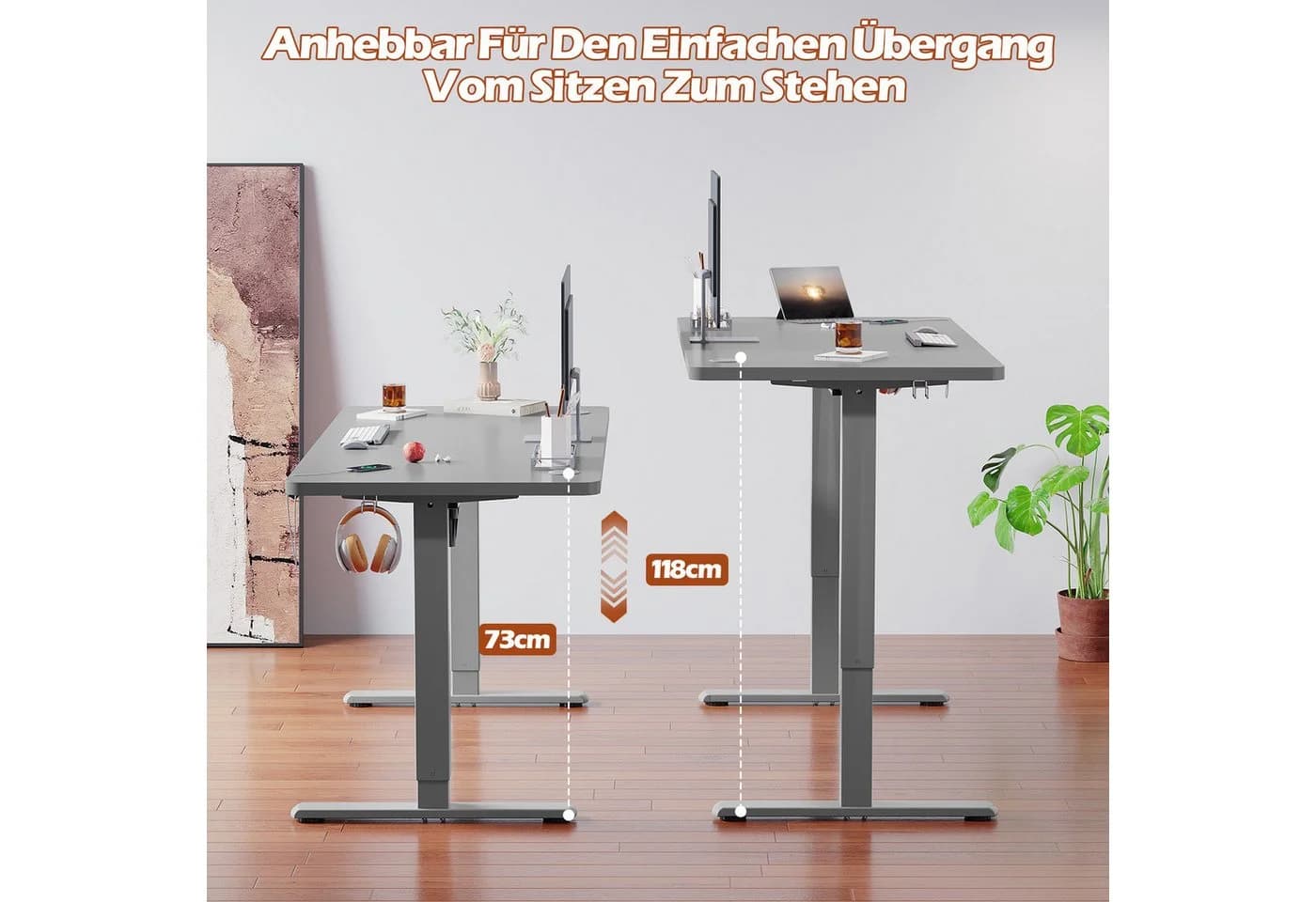 HOMALL Schreibtisch Höhenverstellbarer mit Gedächtnis und Sitzerinnerung - Bild 4