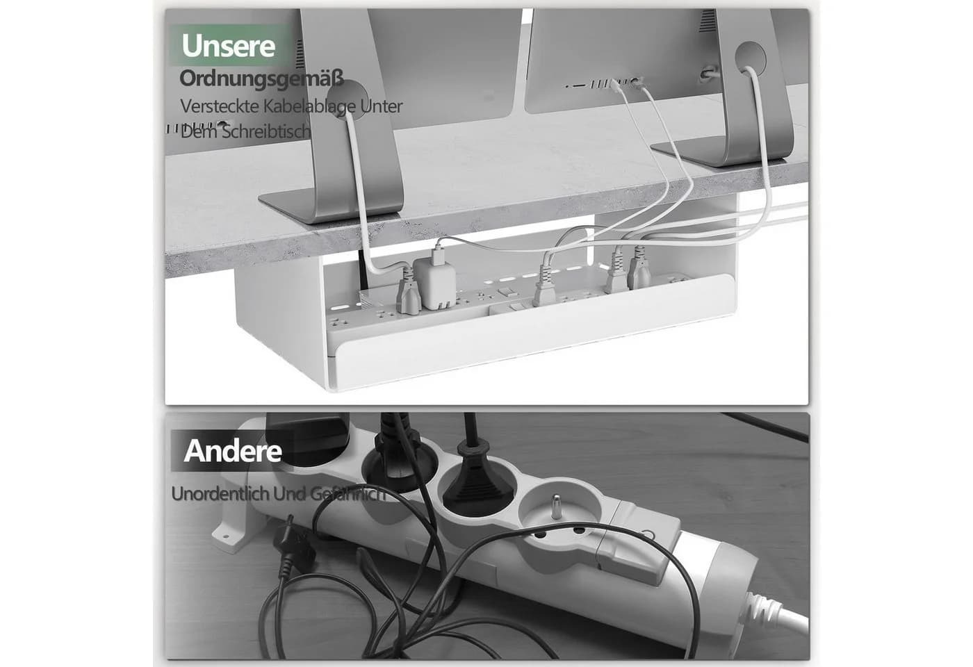 HOMALL Schreibtisch Höhenverstellbar mit 3-Buchsen und 2-USB-Ports mit kabellosem Laden - Bild 3
