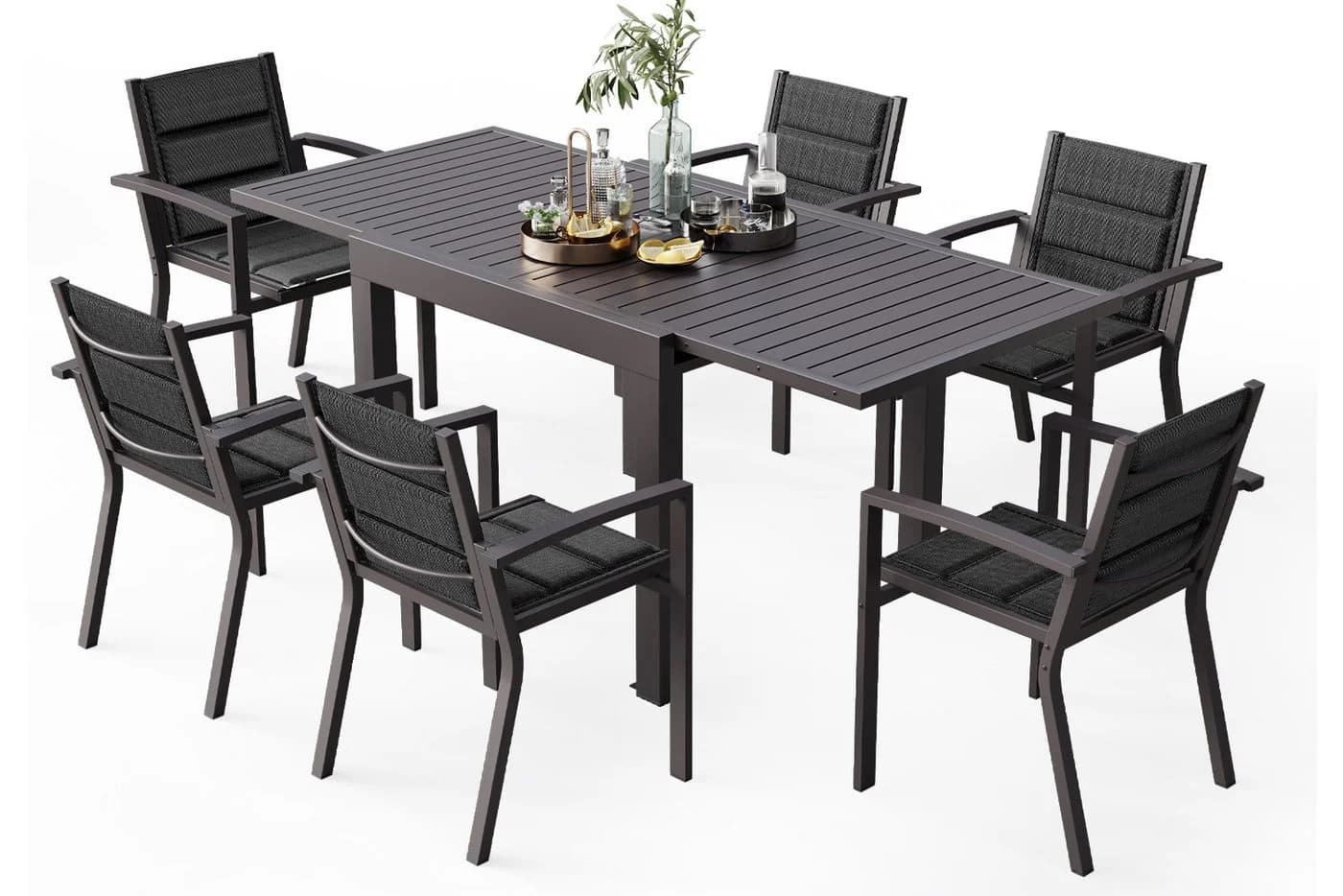 HOMALL Aluminium Garten-Essgruppe Ausziehtisch 160/260cm - Bild 2