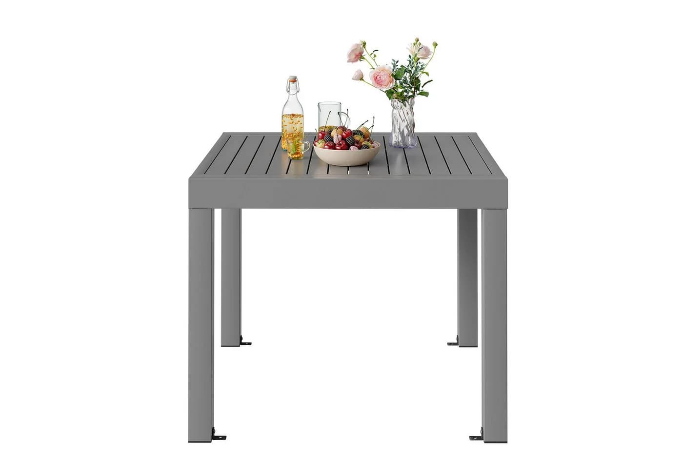 GUNJI Ausziehbarer Aluminium Gartentisch Grau Braun - Bild 4