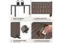 GUNJI Ausziehbarer Gartentisch Aluminium Braun Grau Bild 5