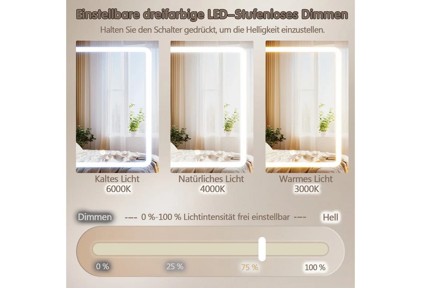 HOMALL Schminktisch mit LED-Beleuchtung und Stauraum - Bild 5