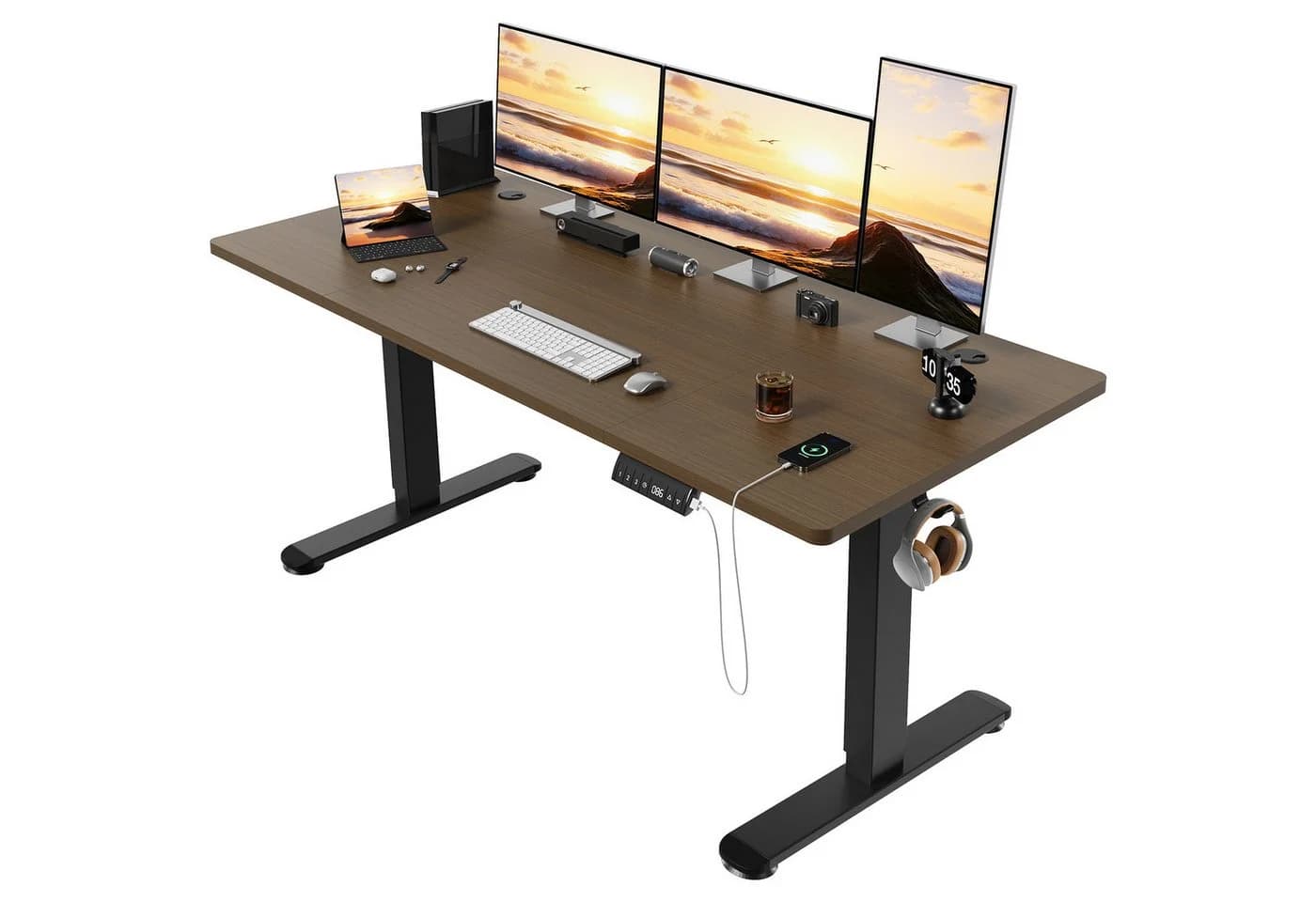 HOMALL Höhenverstellbarer Elektrischer Schreibtisch mit USB-Ladeanschluss - Bild 2