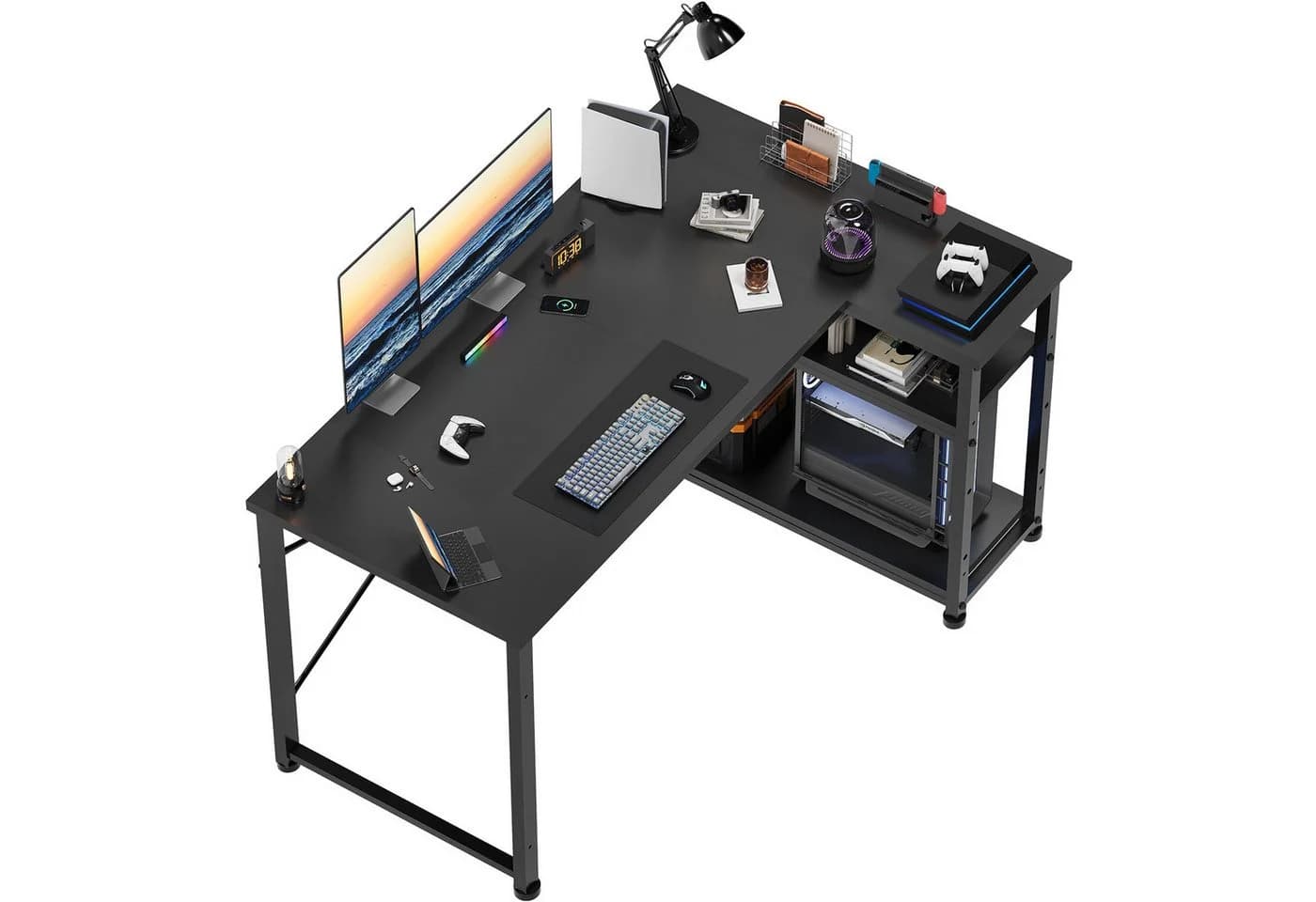 GUNJI Eckschreibtisch Umkehrbarer L-förmiger Computer Schreibtisch mit Hutch - Bild 2
