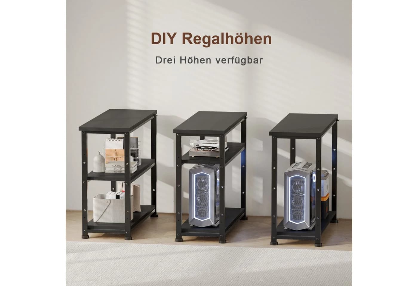 GUNJI Eckschreibtisch Umkehrbarer L-förmiger Computer Schreibtisch mit Hutch - Bild 5