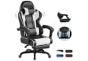 HOMALL Gaming-Stuhl Weiß mit Fußstütze & Massage-Funktion Bild 2