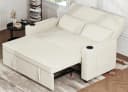 GUNJI Sofa mit Bettfunktion Beige Cord Bild 2