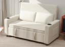GUNJI Sofa mit Bettfunktion Beige Cord Bild 3