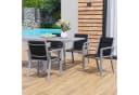 Furnicopia Gartenstuhl 4er-Set Aluminium Grau Schwarz Tecslin Bild 3