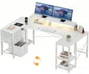 HOMALL Eckschreibtisch 170cm U-förmig mit LED-Monitorhalterung Bild 2