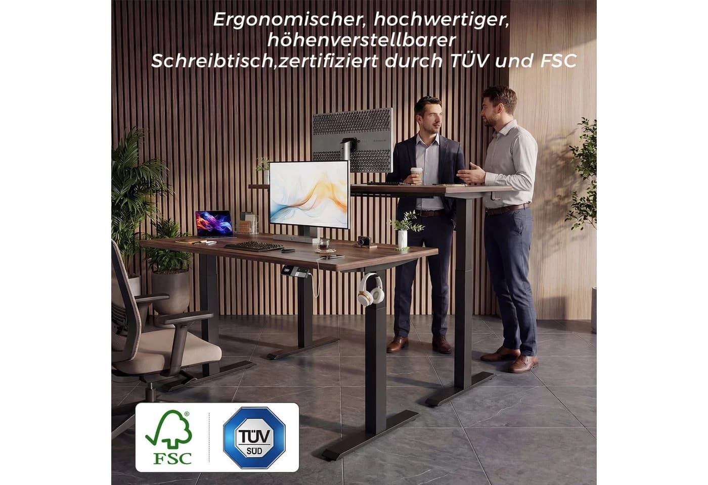 HOMALL Schreibtisch Höhenverstellbarer Schreibtisch Elektrisch 2 Motoren