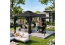 GUNJI Pavillon mit 1,8m ausziehbarer Seitenmarkise und Moskitonetz Grau Bild 1