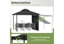 GUNJI Pavillon mit 1,8m ausziehbarer Seitenmarkise und Moskitonetz Grau Bild 3