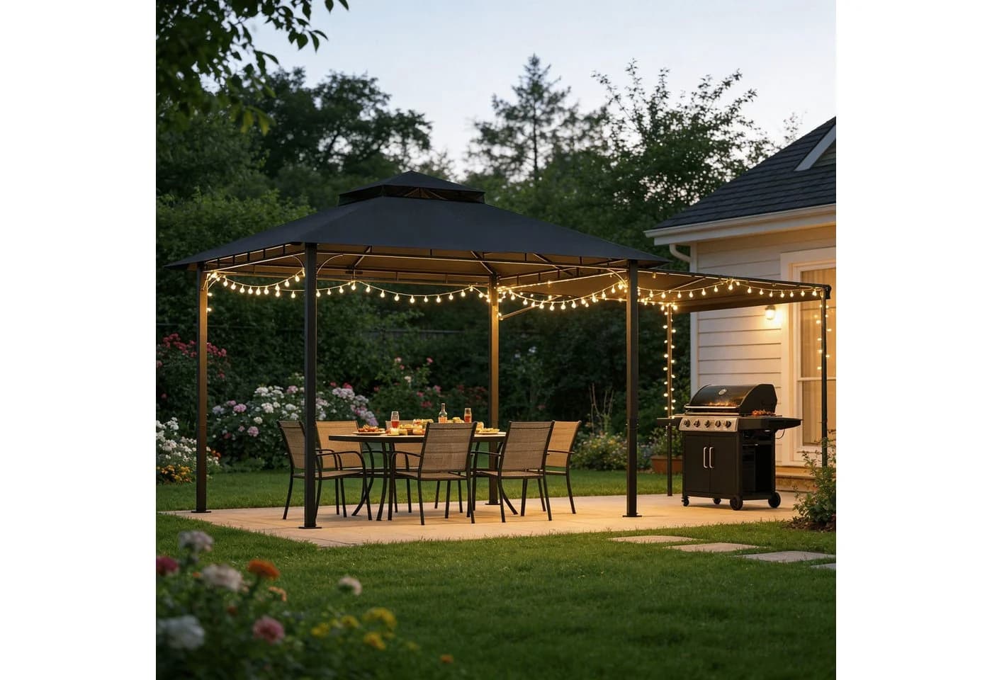 HOMALL Pavillon Extend Gartenpavillon 1,8m Seitenveranda 4 Seitenteile