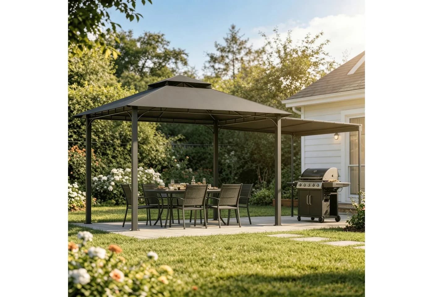 HOMALL Pavillon Extend Gartenpavillon 1,8m Seitenveranda 4 Seitenteile - Bild 2