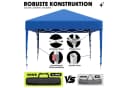 GUNJI Faltpavillon Pop Up Partyzelt 3x3m/3x6m blau wasserdicht Bild 3