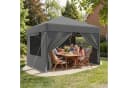 GUNJI Pavillon 3x3/3x6 m Grau mit UV-Schutz & Insektenschutz Bild 1