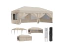 HOMALL Faltpavillon Beige Höhenverstellbar mit UV-Schutz Bild 5
