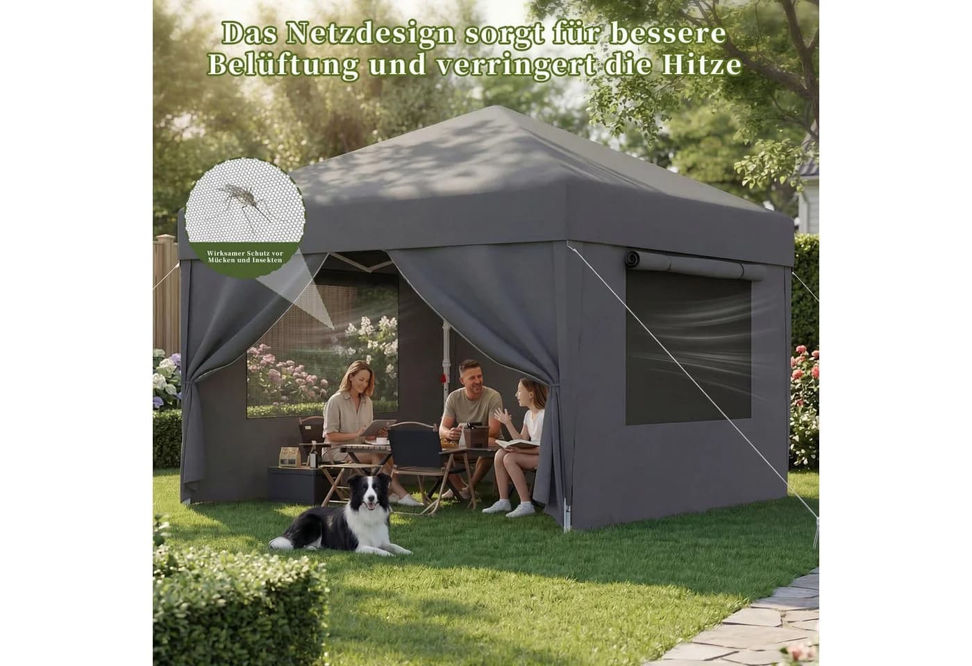 HOMALL Faltpavillon 3x3/3x6 m Gartenpavillon Pop Up Pavillon