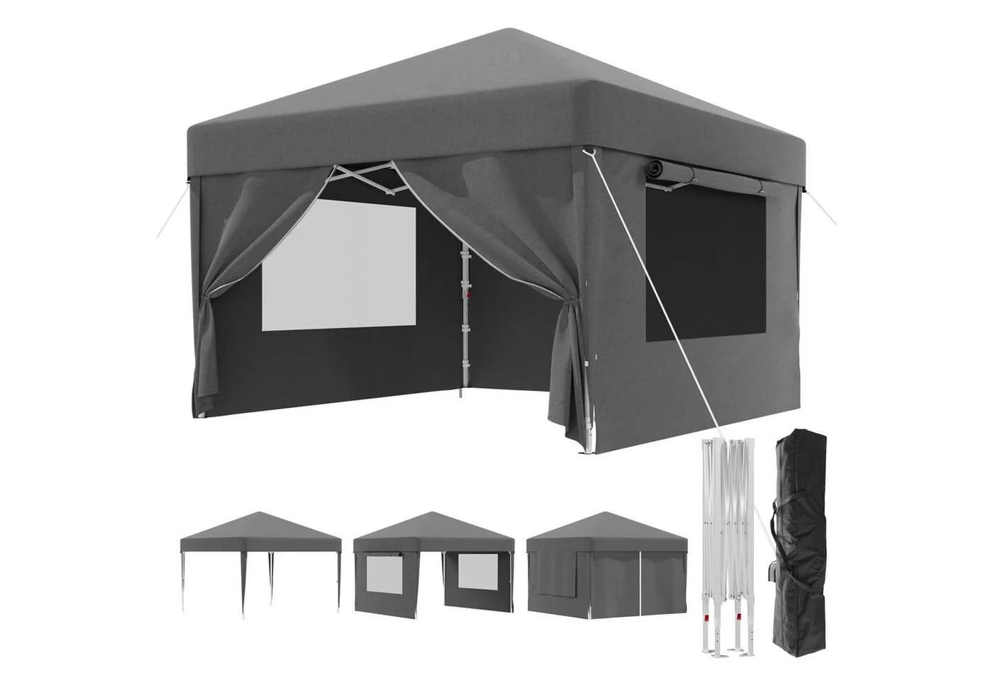 HOMALL Faltpavillon 3x3/3x6 m Gartenpavillon Pop Up Pavillon - Bild 4