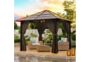 GUNJI Pavillon 3x3/3x4m Gartenpavillon mit LED-Beleuchtung Bild 2