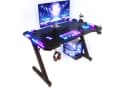 HOMALL Gamingtisch LED Gaming Tisch, RGB-Lichtleiste, Z-förmige Tischbeine Bild 2