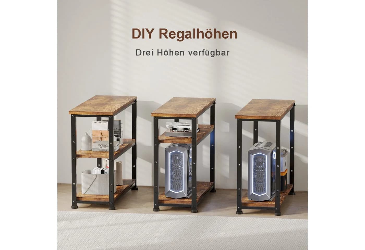 HOMALL Eckschreibtisch 100/120L Form mit Ablagefächern, 2-Tier DIY Lagerregalen Computertisch, Schreibtisch, PC Tisch, Heimbüro - Bild 5