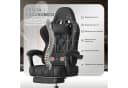 HOMALL Gaming-Stuhl Massage-Bürostuhl Stoff Fußstütze Kopfstütze Bild 4