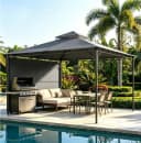 HOMALL Pavillon Extend Grillpavillon Grau mit ausklappbarer Seitenveranda Bild 3