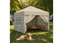 HOMALL Höhenverstellbarer Faltpavillon Beige mit UV-Schutz 50+ Bild 2