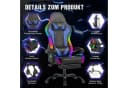 HOMALL Gaming-Stuhl mit LED & Massage, Ergonomisch, Kunstleder, Blau Bild 3