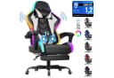 HOMALL Gaming-Stuhl mit LED & Massage Weiß Kunstleder Ergonomisch Bild 2