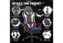 HOMALL Gaming-Stuhl mit LED & Massage Weiß Kunstleder Ergonomisch Bild 3