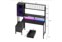 HOMALL Eckschreibtisch Schwarz mit LED-Beleuchtung & Steckdosenleiste Bild 3