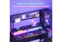 HOMALL Eckschreibtisch Schwarz mit LED-Beleuchtung & Steckdosenleiste Bild 4