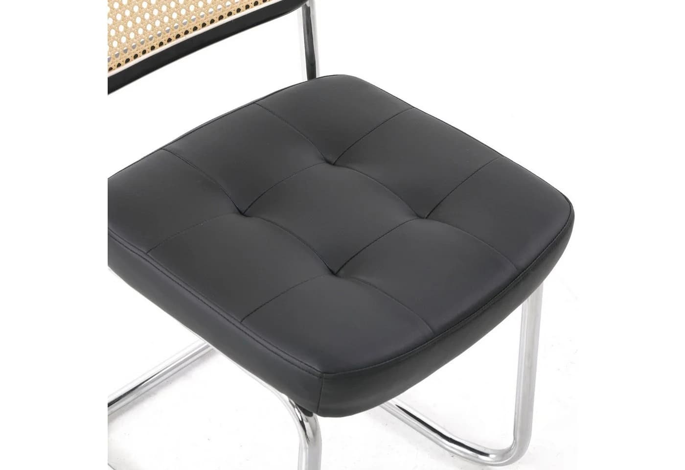 SEHAUSEU Freischwinger Schwingstuhl 2er Set Schwarz Kunstleder - Bild 5