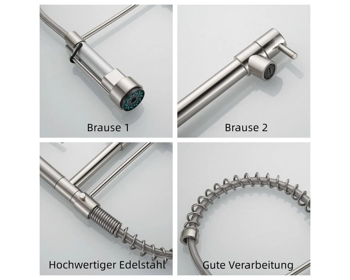 SEHAUSEU Küchenarmatur Schwarz/Silber Abnehmbar - Bild 3