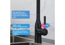 SEHAUSEU Ausziehbarer Küchenarmatur Wasserhahn Schwarz/Silber Bild 4