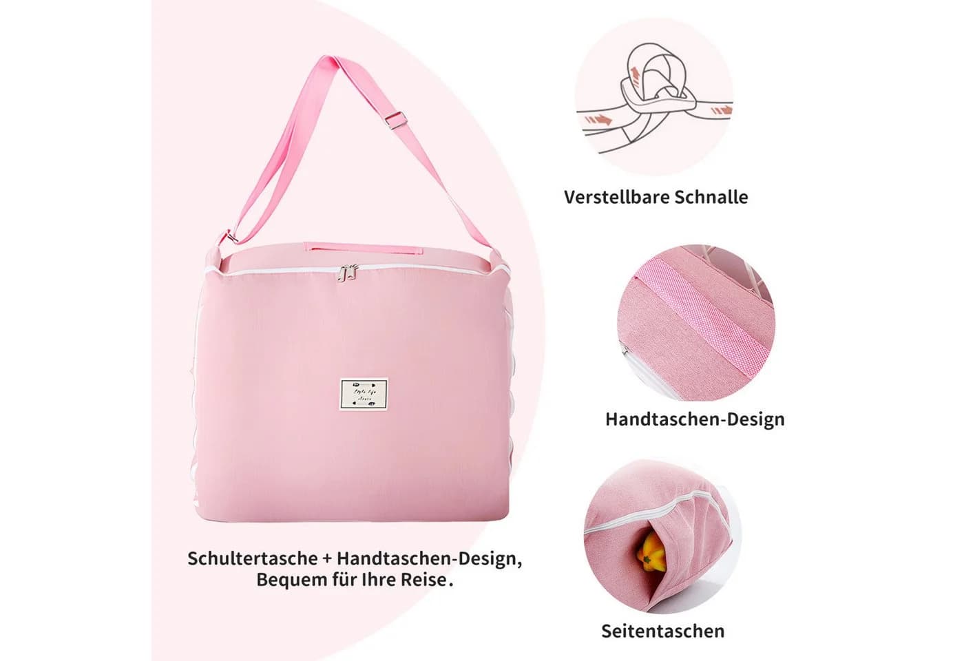 SEHAUSEU Kuschelnest Babykokon Rosa mit Matratze und Kissen - Bild 3