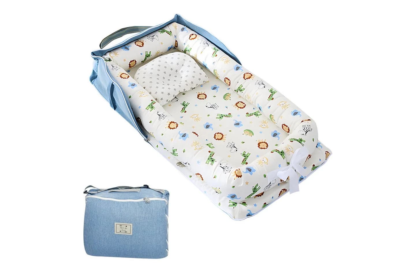SEHAUSEU Kuschelnest Blau - Babykokon mit Matratze - Bild 2