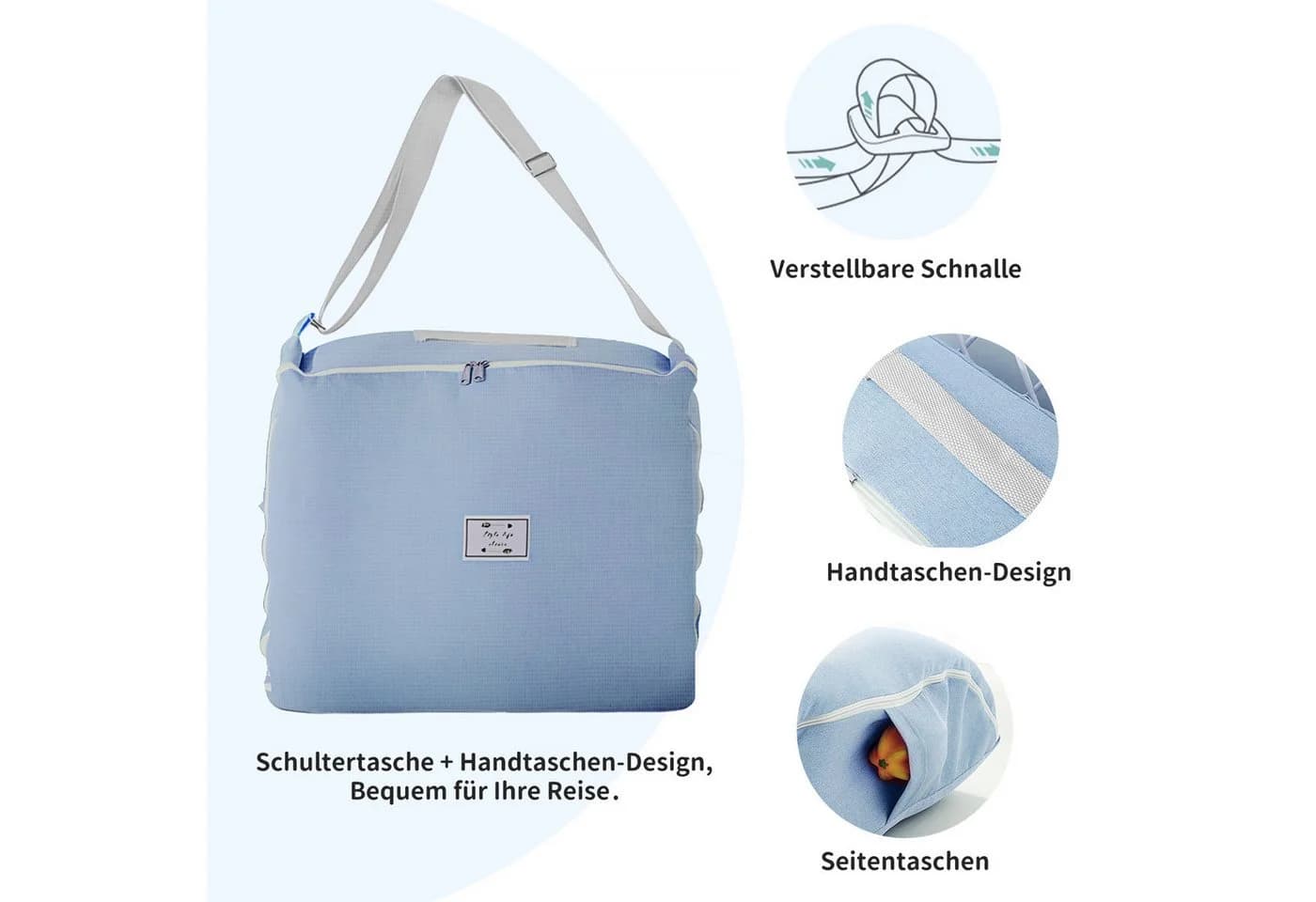 SEHAUSEU Kuschelnest Blau - Babykokon mit Matratze - Bild 3