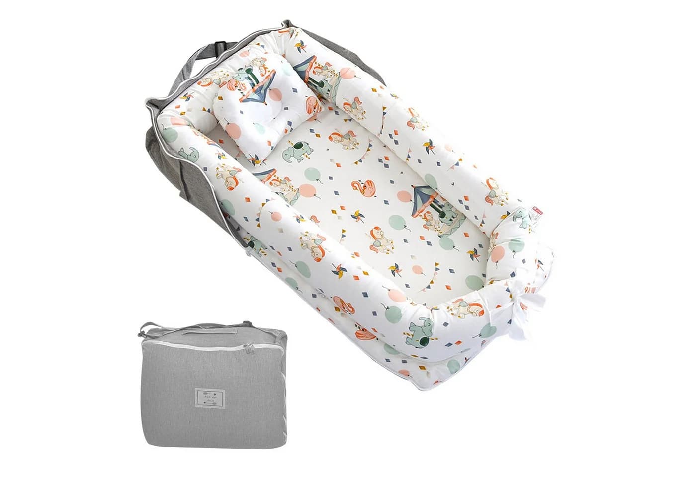 SEHAUSEU Kuschelnest Grau - Babybettchen mit Matratze & Kissen - Bild 2