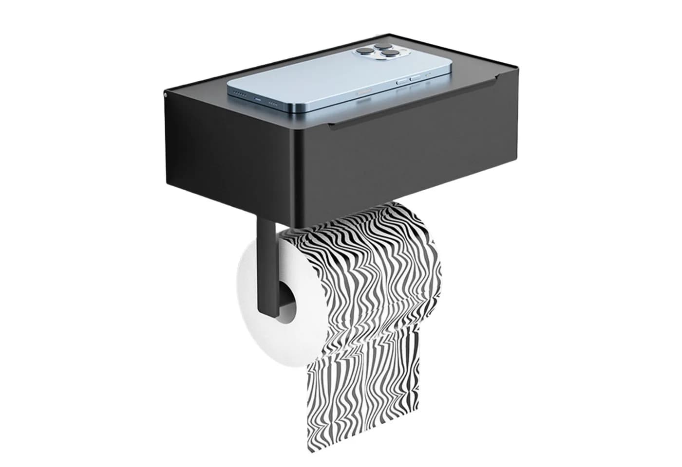 SEHAUSEU Toilettenpapierhalter Edelstahl Weiß/Schwarz - Bild 2