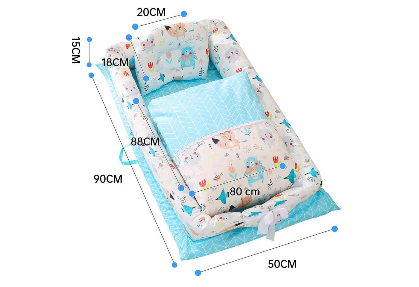 SEHAUSEU Kuschelnest Baby mit Decke und Kissen