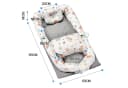 SEHAUSEU Kuschelnest Bettnestchen Babylounge Babykokon Grau mit Decke und Kissen Bild 1